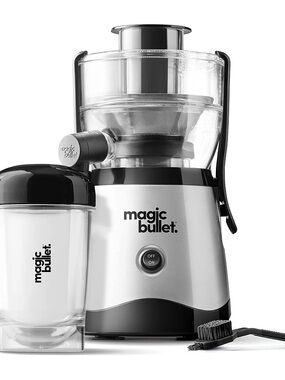 Silver and Black Juice Extractor - Compact Home Juicer